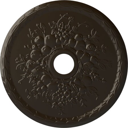 Ekena Millwork Grape Ceiling Medallion (Fits Canopies up to 3 5/8"), 22 5/8"OD x 3 5/8"ID x 5/8"P, Stone Hearth CM22GRSHF
